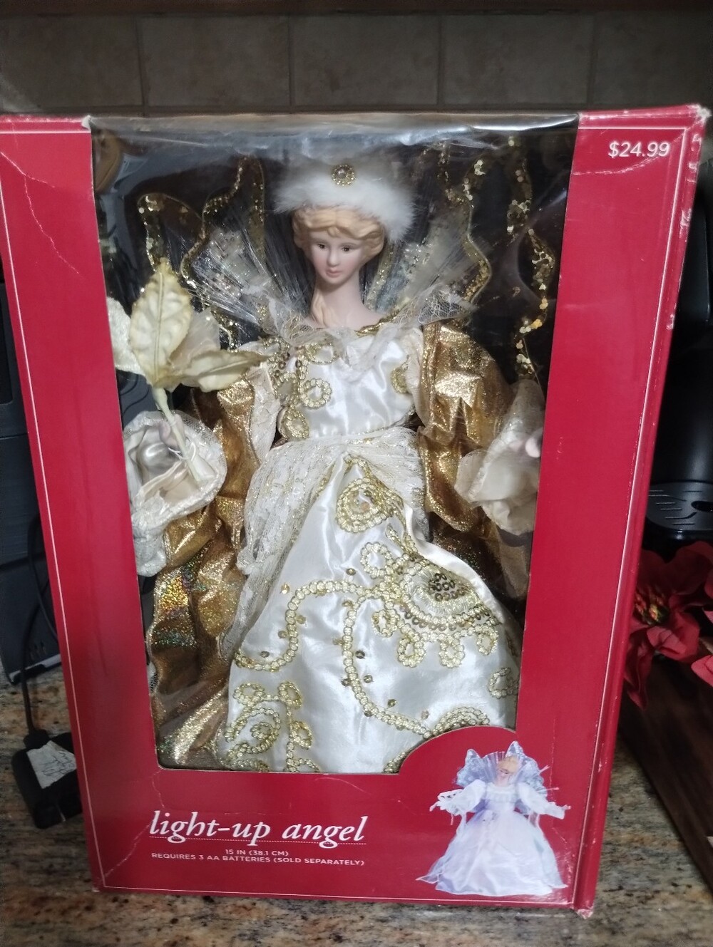 Light-Up Angel Figurine in White and Gold - Home Accents